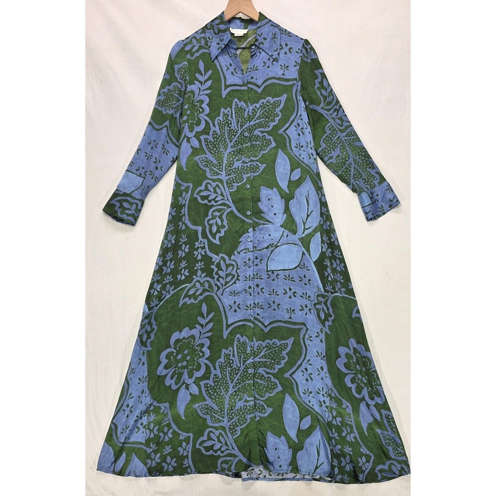 Anthropologie Corey Lynn Calter Long Sleeve Floral Maxi Shirt Dress Small Petite